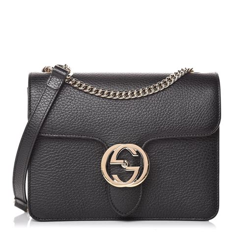 dollar calf gucci|GUCCI Dollar Calfskin Interlocking G Shoulder Bag Black .